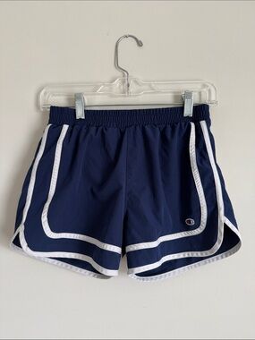 Champion Girl's Large 14/16 Retro Running Athletic Gym Shorts Navy